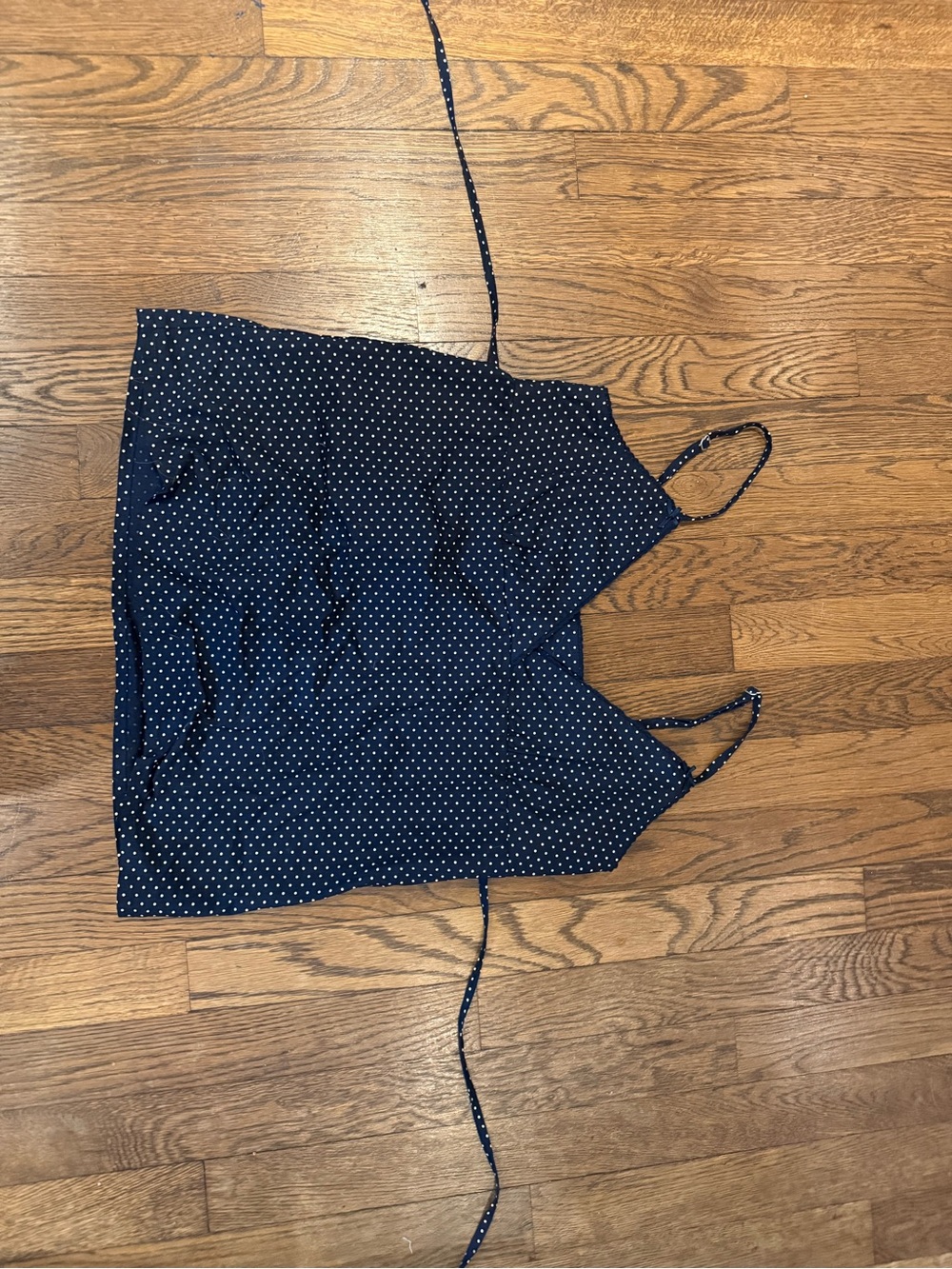 Brandy Melville Navy Blue Polka Dot Spaghetti Strap Cami